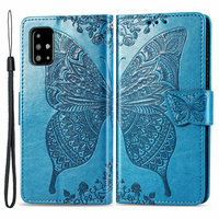 Flip case for Samsung Galaxy A51 4G, Butterfly, blue