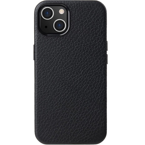 MELKCO case for iPhone 15, leather for MagSafe, black