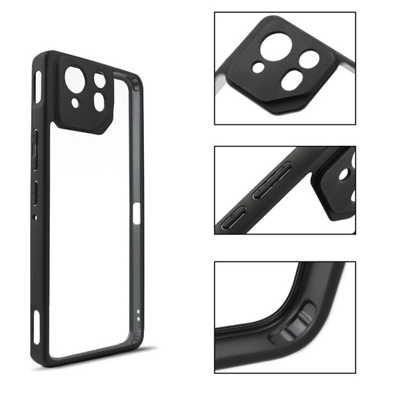 Case for ASUS ROG Phone 8 Pro, Fusion Hybrid, with camera protection, transparent / black