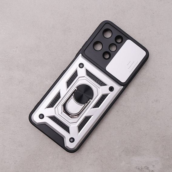 Case for Xiaomi Redmi 12, CamShield Slide, silver