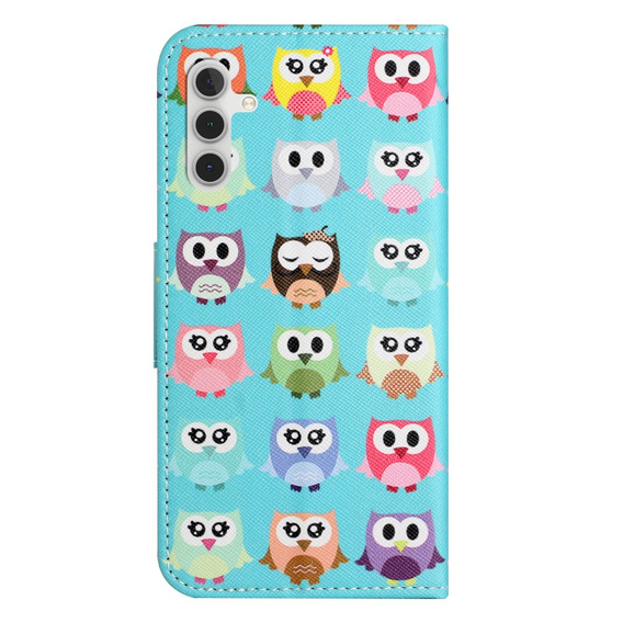 Flip case for Samsung Galaxy M15 5G, Wallet, Owls blue