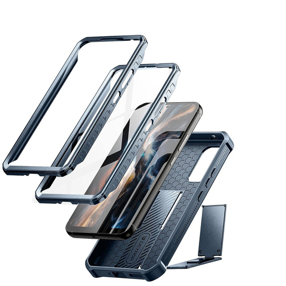 Armored case for Samsung Galaxy A54 5G, Dexnor Full Body (Two Frames), blue