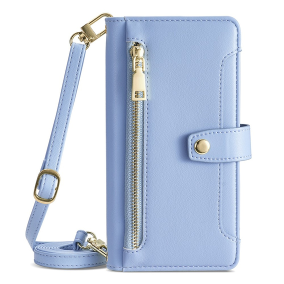 Flip case for iPhone 14 Pro Max, Wallet Zipper Pocket, blue