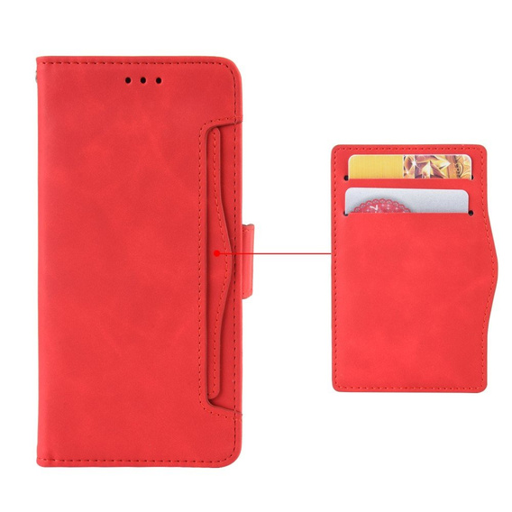 Flip case for Motorola Moto G53 5G, Card Slot, red
