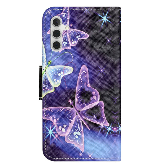 Flip case for Samsung Galaxy M15 5G, Wallet, Sparkling Butterflies