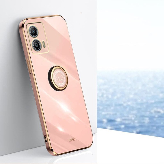 Case for Motorola Moto G53 5G, Electro Ring, pink rose gold