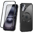 Magnetic Dual Glass MagSafe case for iPhone 16, black