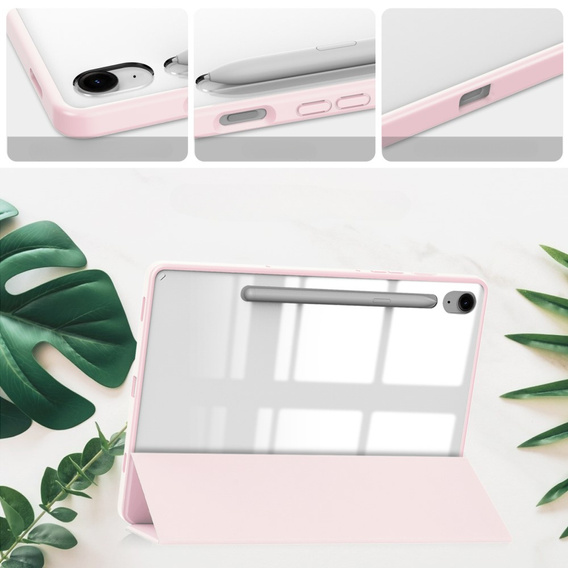 Case for Samsung Galaxy Tab S10 FE+ Plus, Smartcase Hybrid, with stylus space, pink