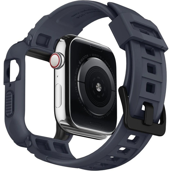 Spigen strap with case for Apple Watch 4/5/6/7/8/9/SE 44/45mm, Rugged Armor Pro, charcoal grey