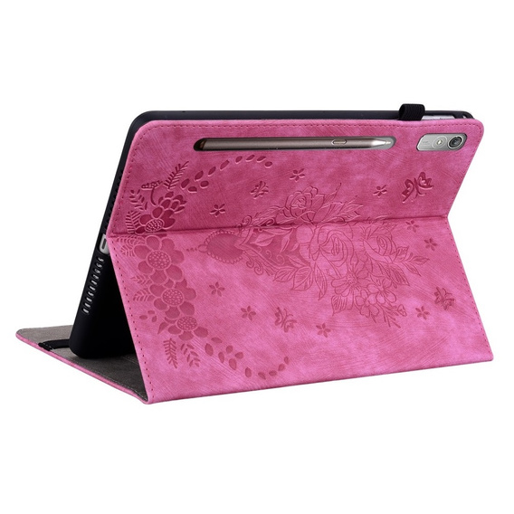 Flap case for Lenovo Tab P12, flower, pink