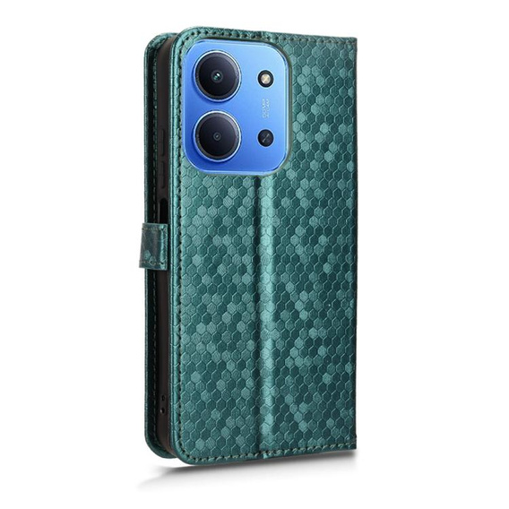 Flip case for Xiaomi Redmi 15C 4G/LTE, Wallet Rhombus, green