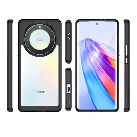 Case for Honor Magic 5 Lite, Fusion Hybrid, transparent / black