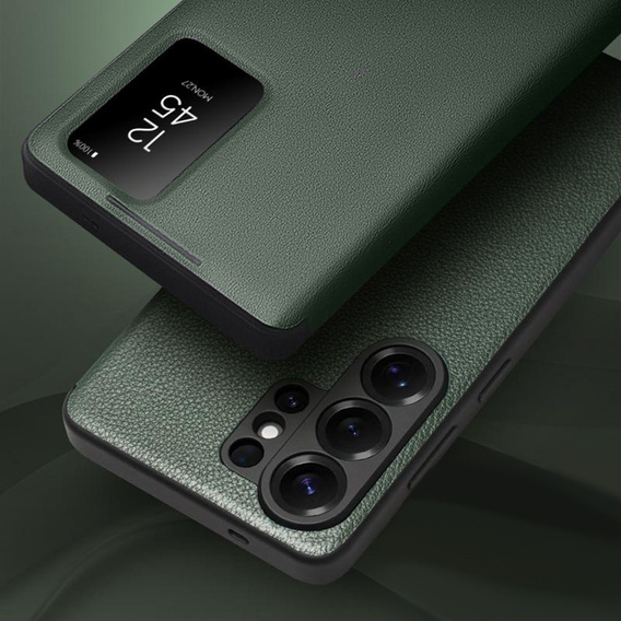 Qialino View Window leather flip case for Samsung Galaxy S26 Ultra, green