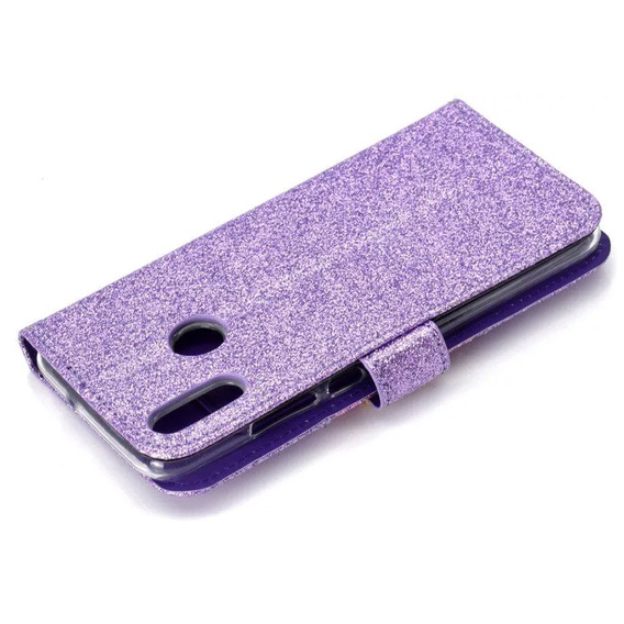 Flip case for Huawei P Smart 2019 / Honor 10 Lite, Glitter Mirror Wallet, purple
