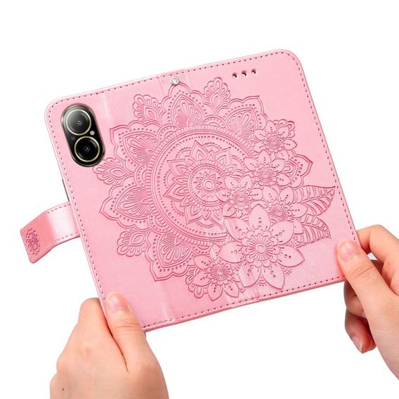 Flip case for Realme C67, Mandala, pink rose gold
