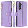 Flip case for Samsung Galaxy A54 5G, Wallet Zipper Pocket, purple