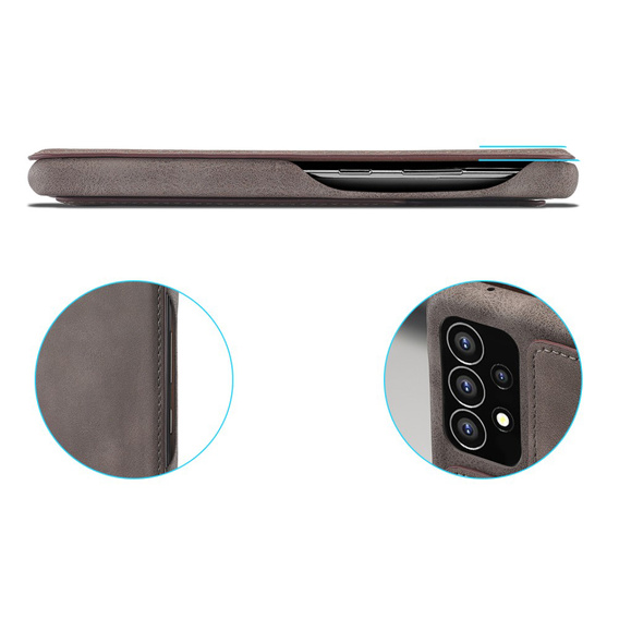 Flip case for Samsung Galaxy A53 5G, LC.IMEEKE, coffee
