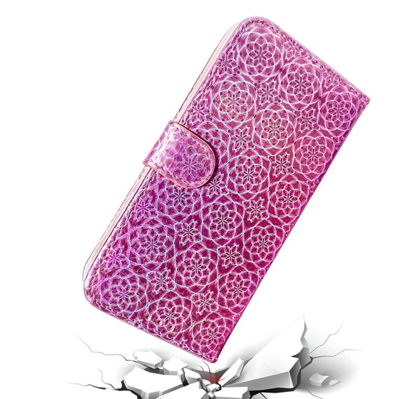 Flip case for Oppo A17, Wallet mandala, pink
