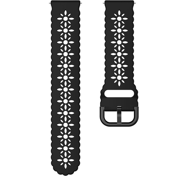 Silicone strap for 20mm Soft Hollowed-out, Black