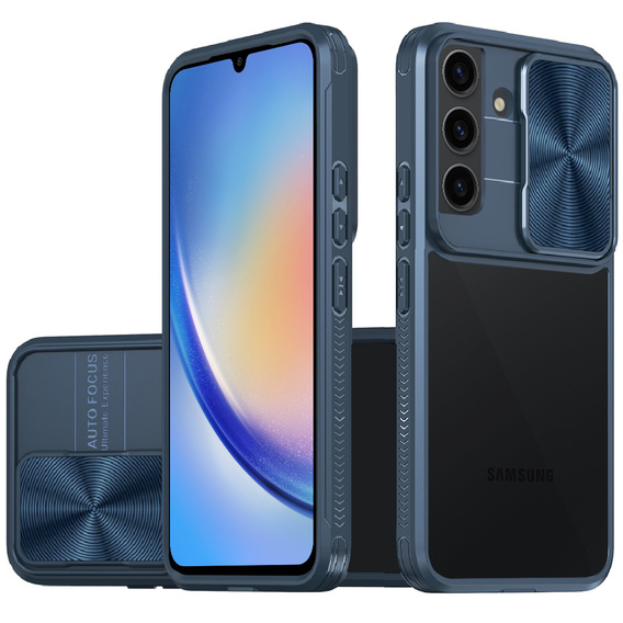 Case for Samsung Galaxy A34 5G, Slide Camera, blue