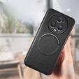 Case for Honor Magic 5 Pro, Leather Hybrid MagSafe, black