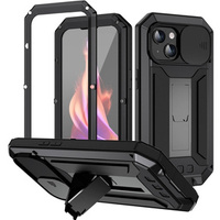 Case for iPhone 15 Plus, R-JUST CamShield Slide, armoured, black