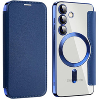 Flip case for Samsung Galaxy S24+ Plus, RFID Wallet MagSafe CamShield, dark blue