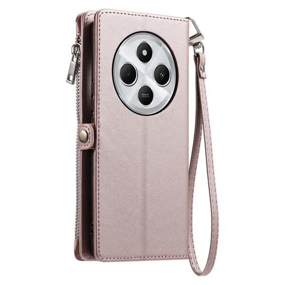 Flip case for Xiaomi Redmi 14C / Xiaomi Poco C75, Wallet Zipper Pocket, pink