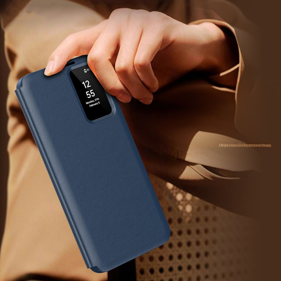 Flip case for Samsung Galaxy S25 Edge, Smart View Wallet, blue