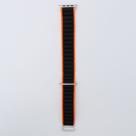 Nylon Strap for Apple Watch 1/2/3/4/5/6/7/8/SE/ULTRA 42/44/45/49mm, Orange / Black
