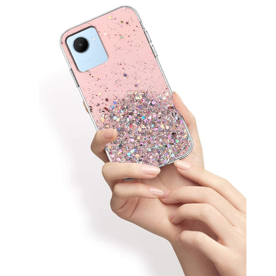 Case for Realme C30 / Narzo 50i Prime, Glittery, pink