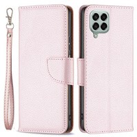 Flip case for Samsung Galaxy M33 5G, Wallet Litchi Magnet, pink rose gold