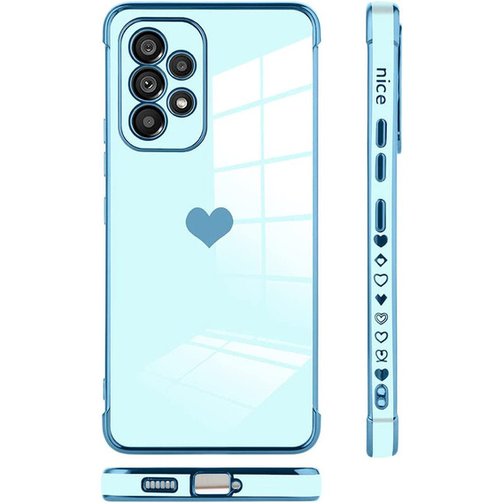 Case for Samsung Galaxy A13 4G, Electro heart, blue