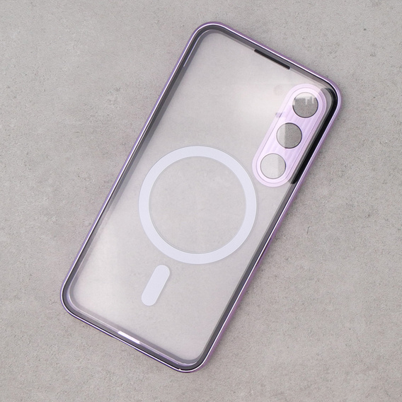 Magnetic Dual Glass MagSafe case for Samsung Galaxy S23+ Plus, purple
