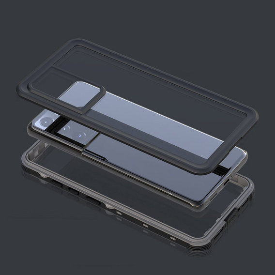 IP68 Waterproof Case for Samsung Galaxy S21 Ultra, Redpepper, black