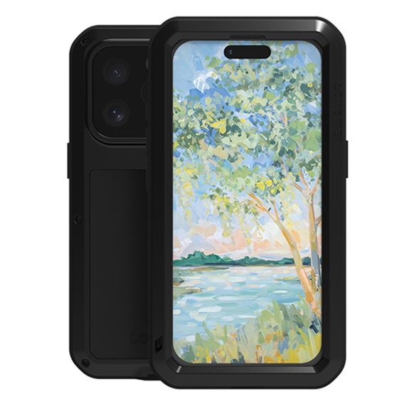 Love Mei Case for iPhone 16 Pro, armored with glass, black