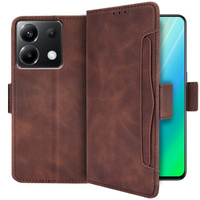 Flip case for Xiaomi Poco X6 5G, Card Slot, brown