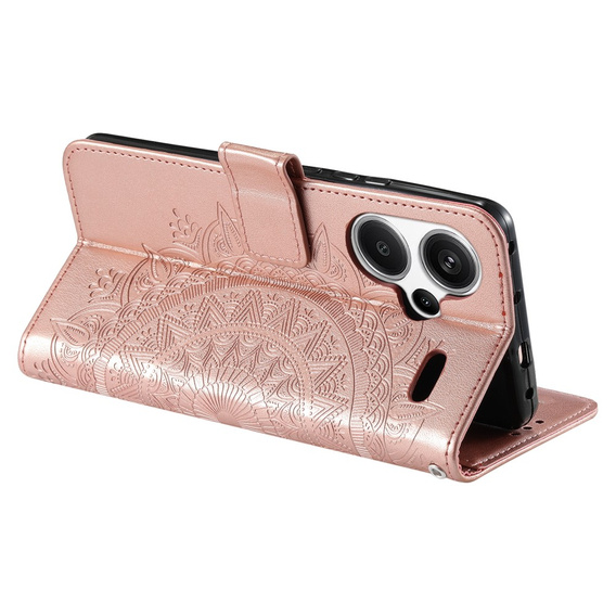 Flip case for Xiaomi Redmi Note 13 Pro+, Mandala, pink rose gold