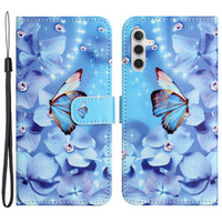 Flip case for Samsung Galaxy M15 5G, Wallet, Flower and Butterfly