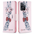 Flip case for OPPO A57 / A57s, Wallet, giraffe, pink
