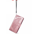 Flip case for Infinix Hot 40i, Butterfly, pink rose gold
