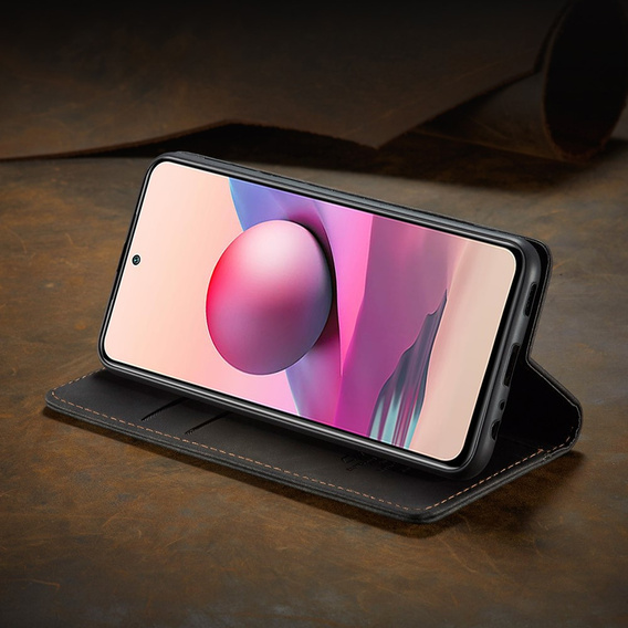 CASEME case for Xiaomi Redmi Note 10 / 10S, Leather Wallet Case, maroon