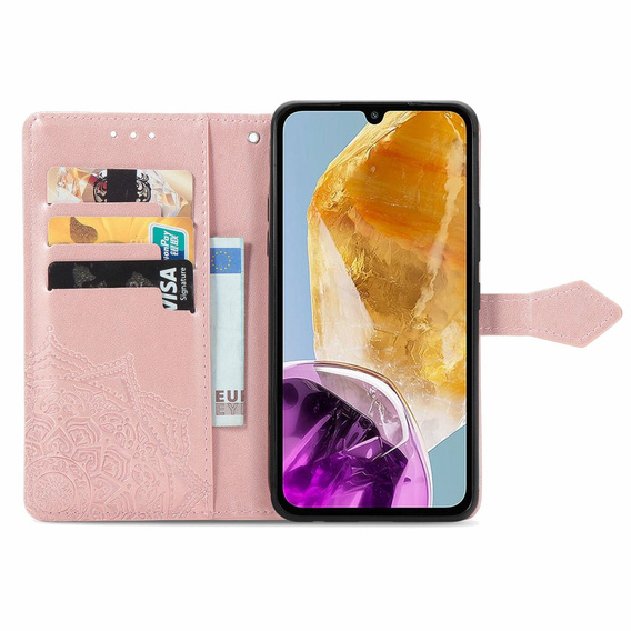 Flip case for Samsung Galaxy M15 5G, Mandala, pink