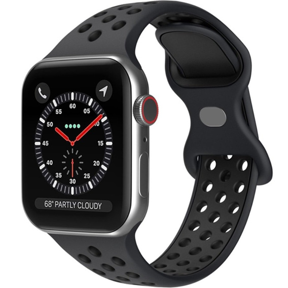 Hollow strap for Apple Watch 7 45mm/6/5/4/SE 44mm/3/2/1 42mm - Black