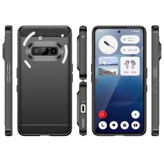 Case for Nothing Phone 3A, Carbon, black