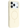 Silicone case for iPhone 17 Pro Max - compatible with MagSafe, anti-shock, beige