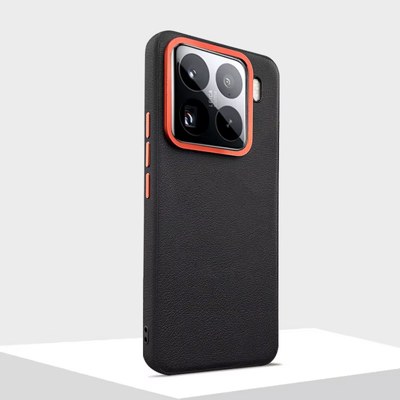 Leather case for Xiaomi 15, leather hybrid, black