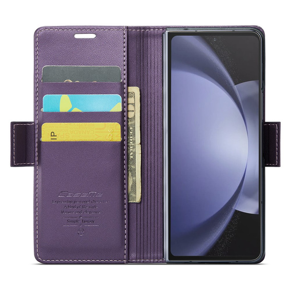 CASEME flip case for Samsung Galaxy Z Fold6 5G, Litchi Wallet, purple