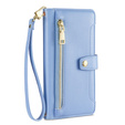 Flip case for iPhone 14 Pro, Wallet Zipper Pocket, blue