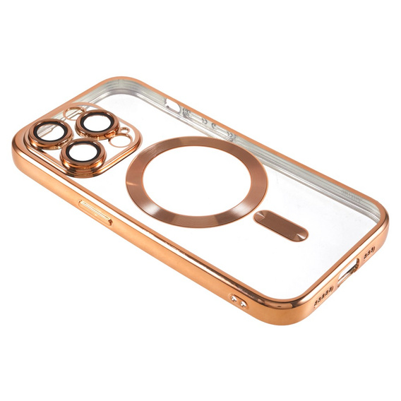 Case for iPhone 14 Pro, Electro MagSafe, gold + Screen Glass